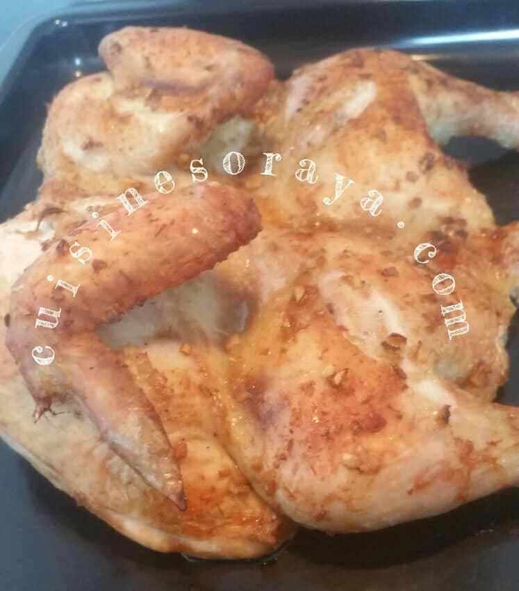 Poulet au four à la citronnelle en crapaudine