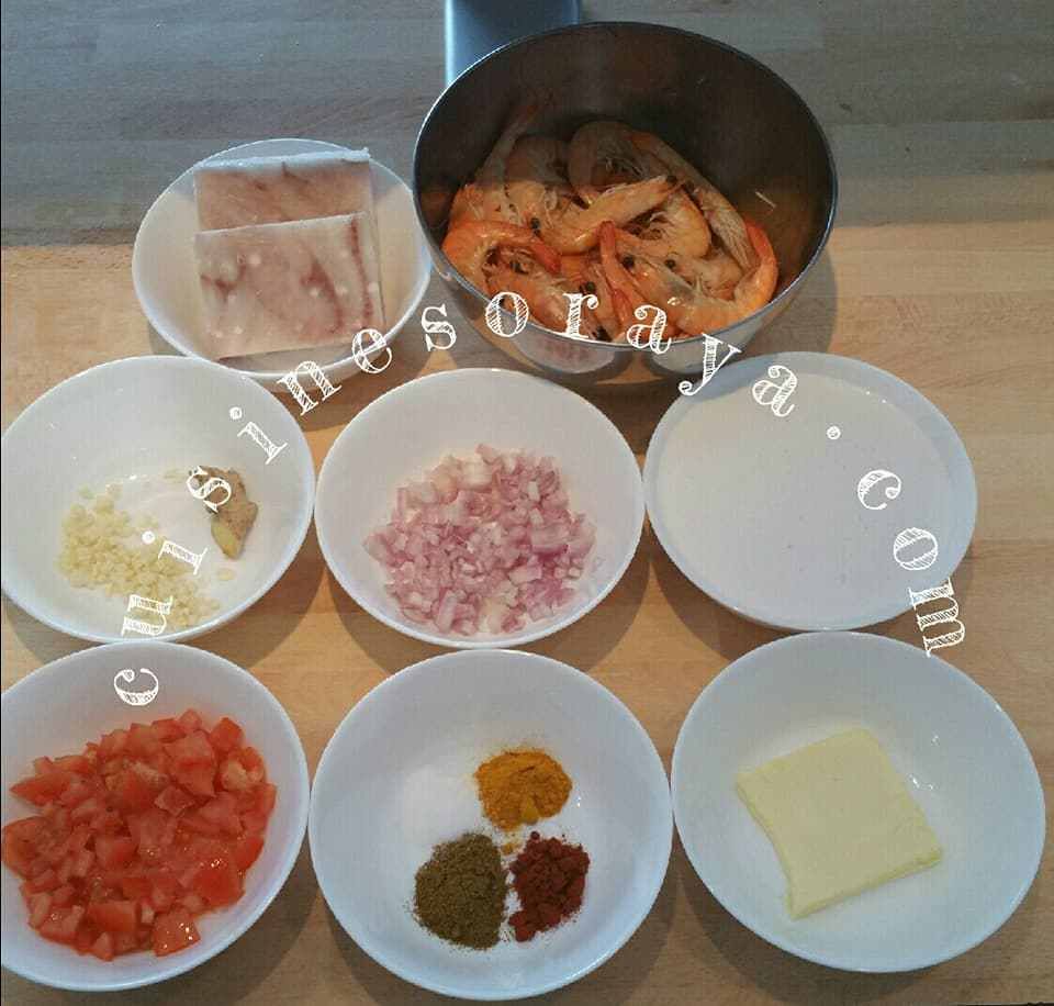 Poisson et crevette au lait de coco