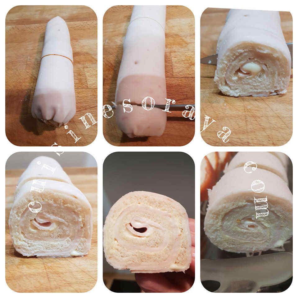 Rouleaux de saumon ou au poulet.