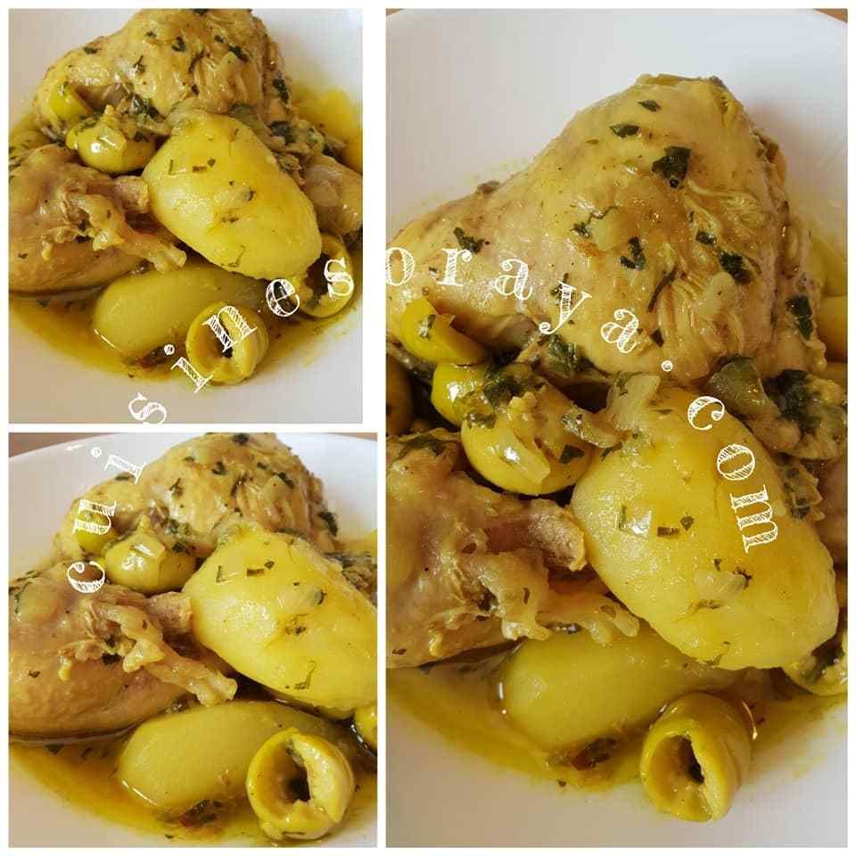 Tajine de poulet aux olives et pommes de terre