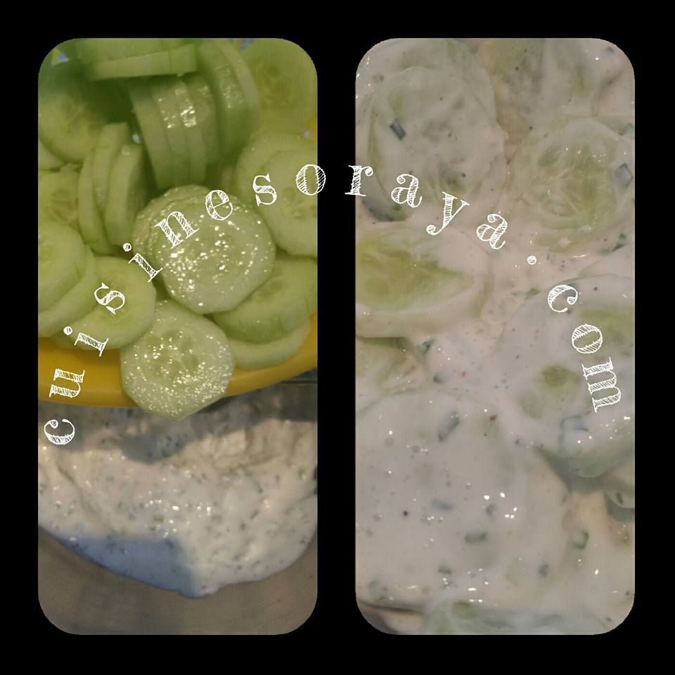 Concombre au fromage blanc et ciboulette