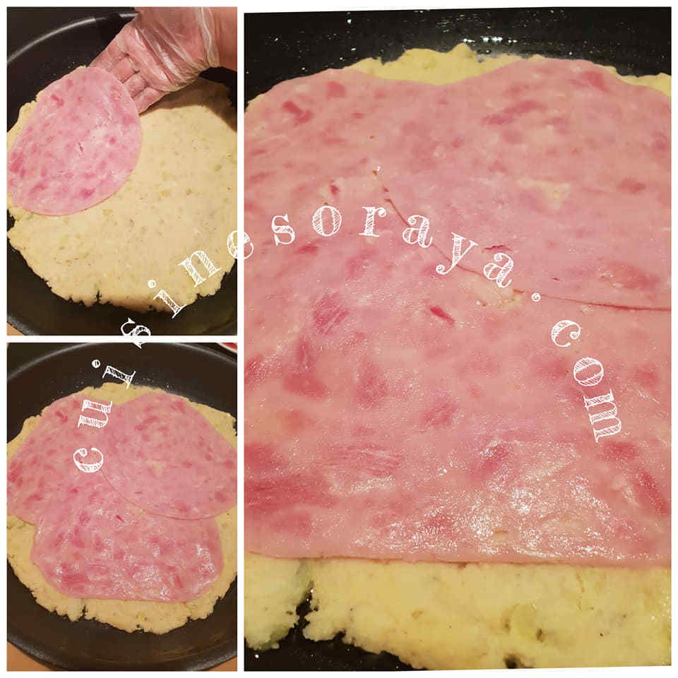 Galette de pomme de terre farcis au jambon de dinde-fromage