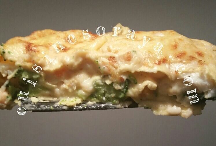 Lasagne au cabillaud, au brocoli et aux crevettes