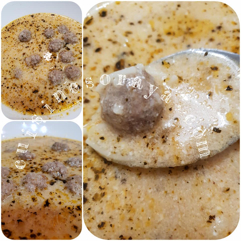 Soupe au yaourt, menthe et boulette de viande bien complète - yoğurtlu çorbası