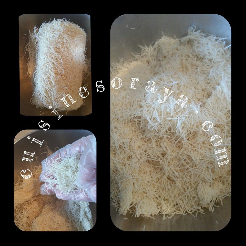 Cheveux d'ange et noix à la crème au lait
