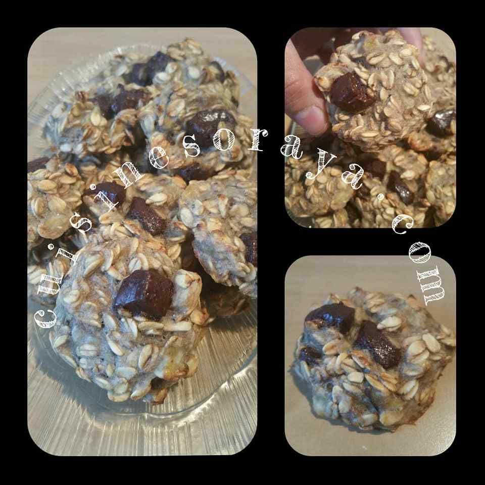 cookies bananes flocons d'avoine chocolat