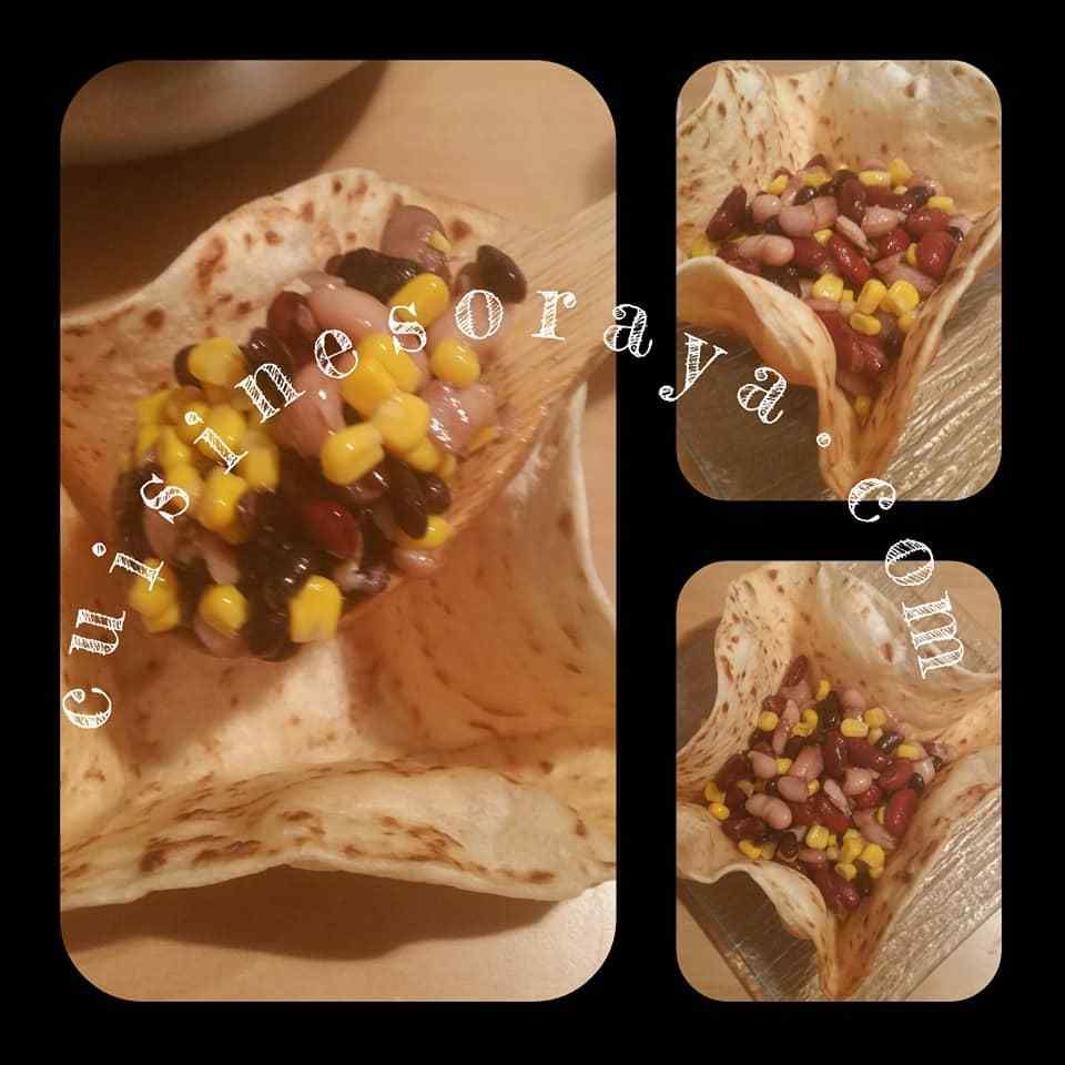 Bol tortillas croquante avec sa salade mexicaine