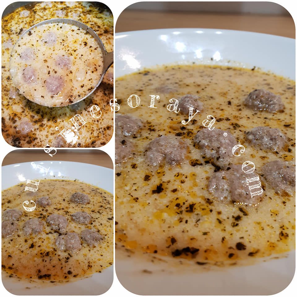 Soupe au yaourt, menthe et boulette de viande bien complète - yoğurtlu çorbası