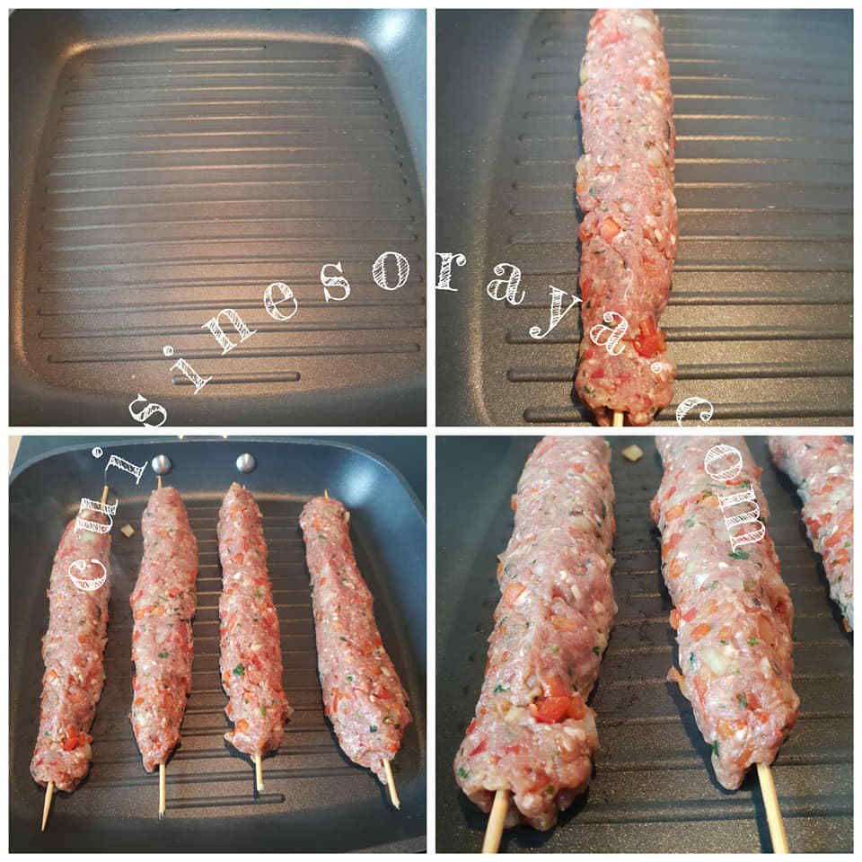 Brochettes de viande hachée aux légumes