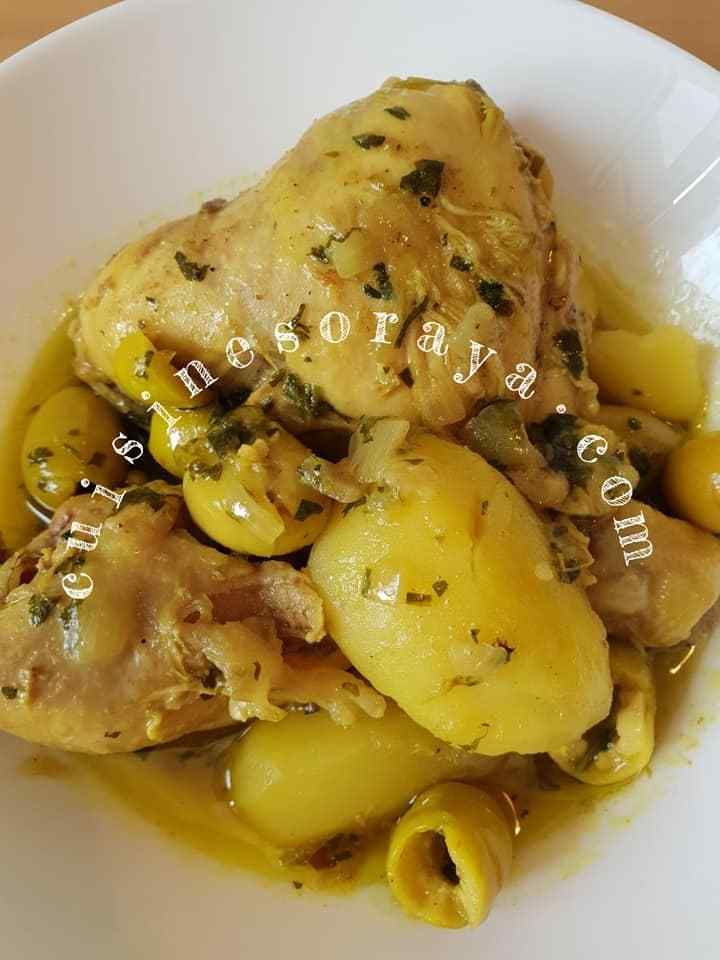 Tajine de poulet aux olives et pommes de terre