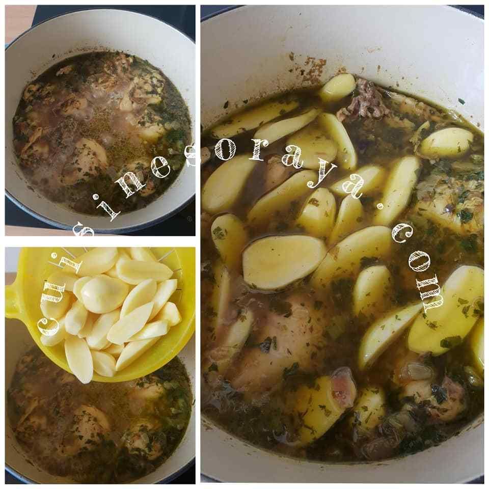 Tajine de poulet aux olives et pommes de terre