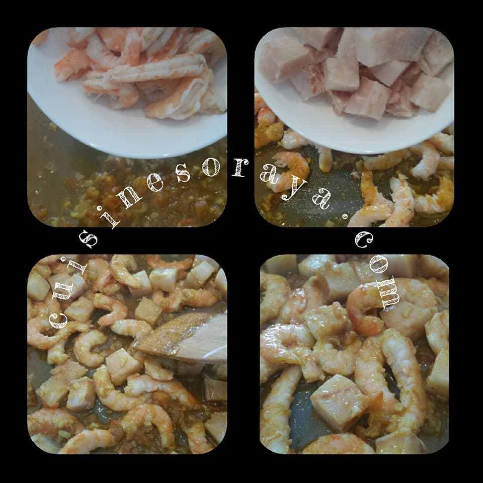 Poisson et crevette au lait de coco