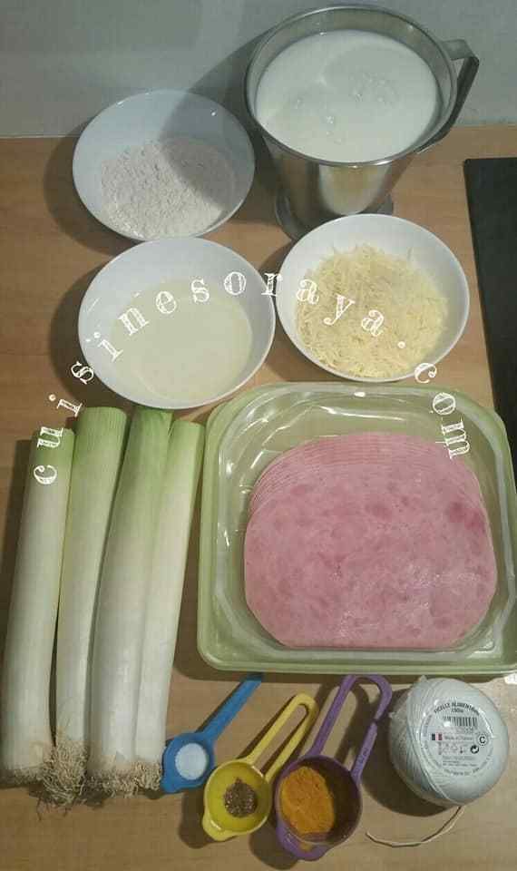Gratin de poireaux au jambon de dinde