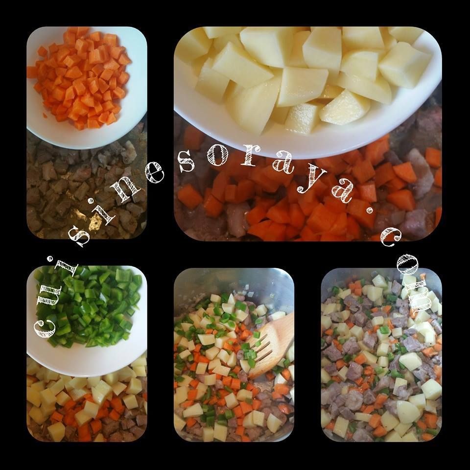 Etouffé de lègumes, viande et sa pâte feuilletée