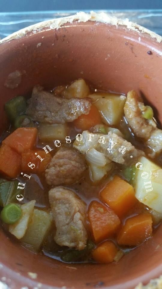 Etouffé de lègumes, viande et sa pâte feuilletée