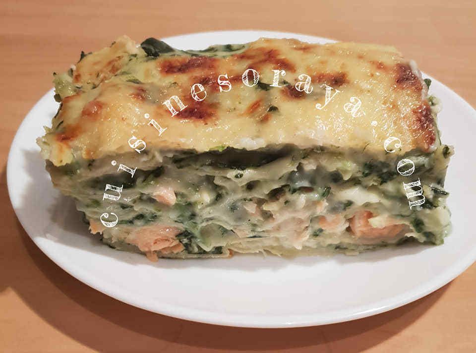 Lasagnes saumon épinards et chèvre