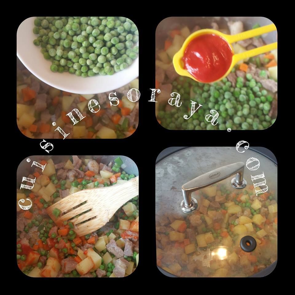 Etouffé de lègumes, viande et sa pâte feuilletée