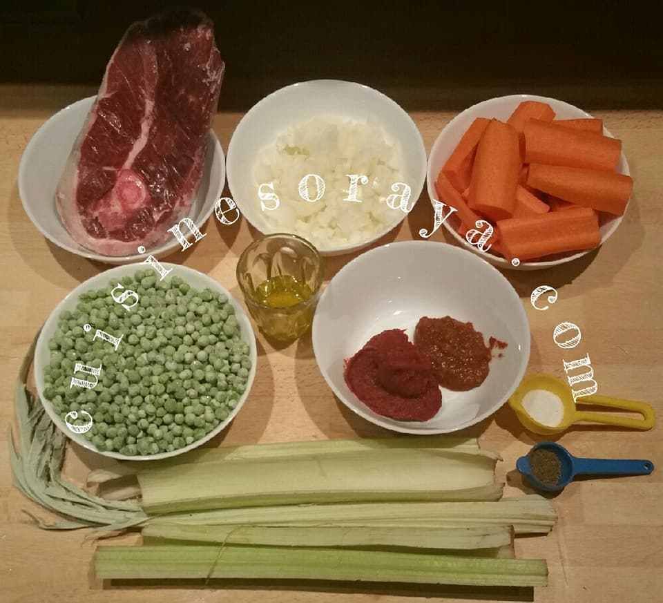 Ragoût d'agneau et aux légumes.