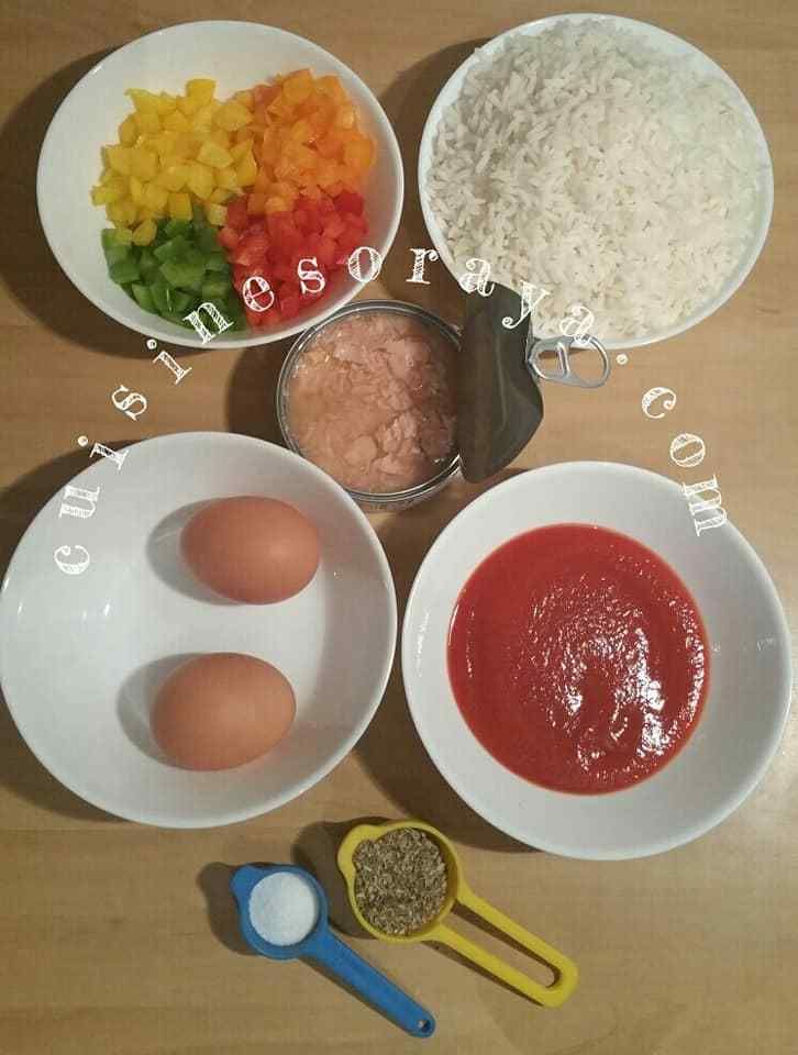 Pizza riz aux légumes et thon