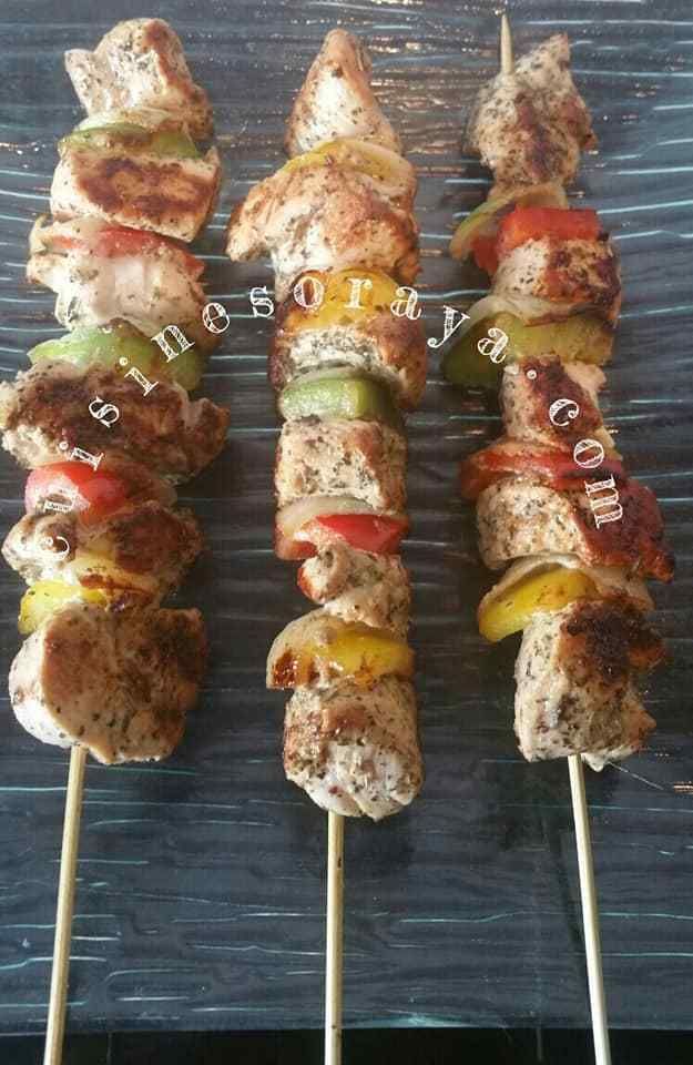 Brochette de poulet marinées