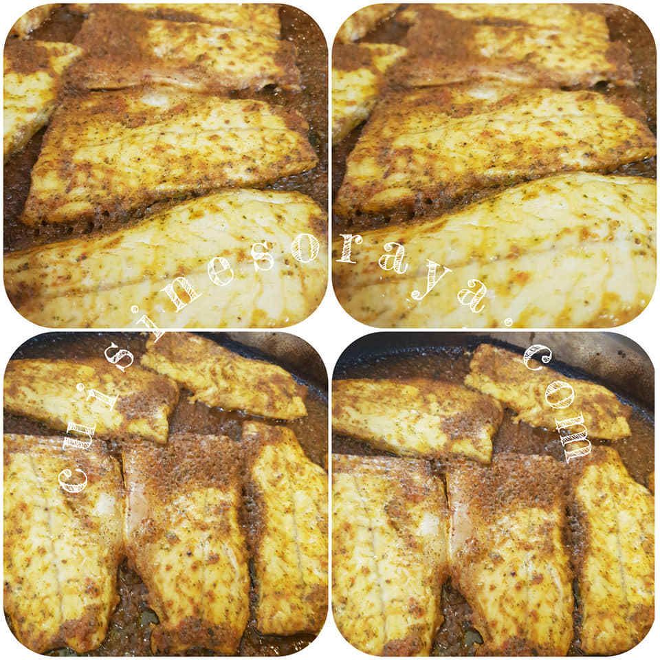 Bar au four à la sauce aux crevettes et au poivron grillé