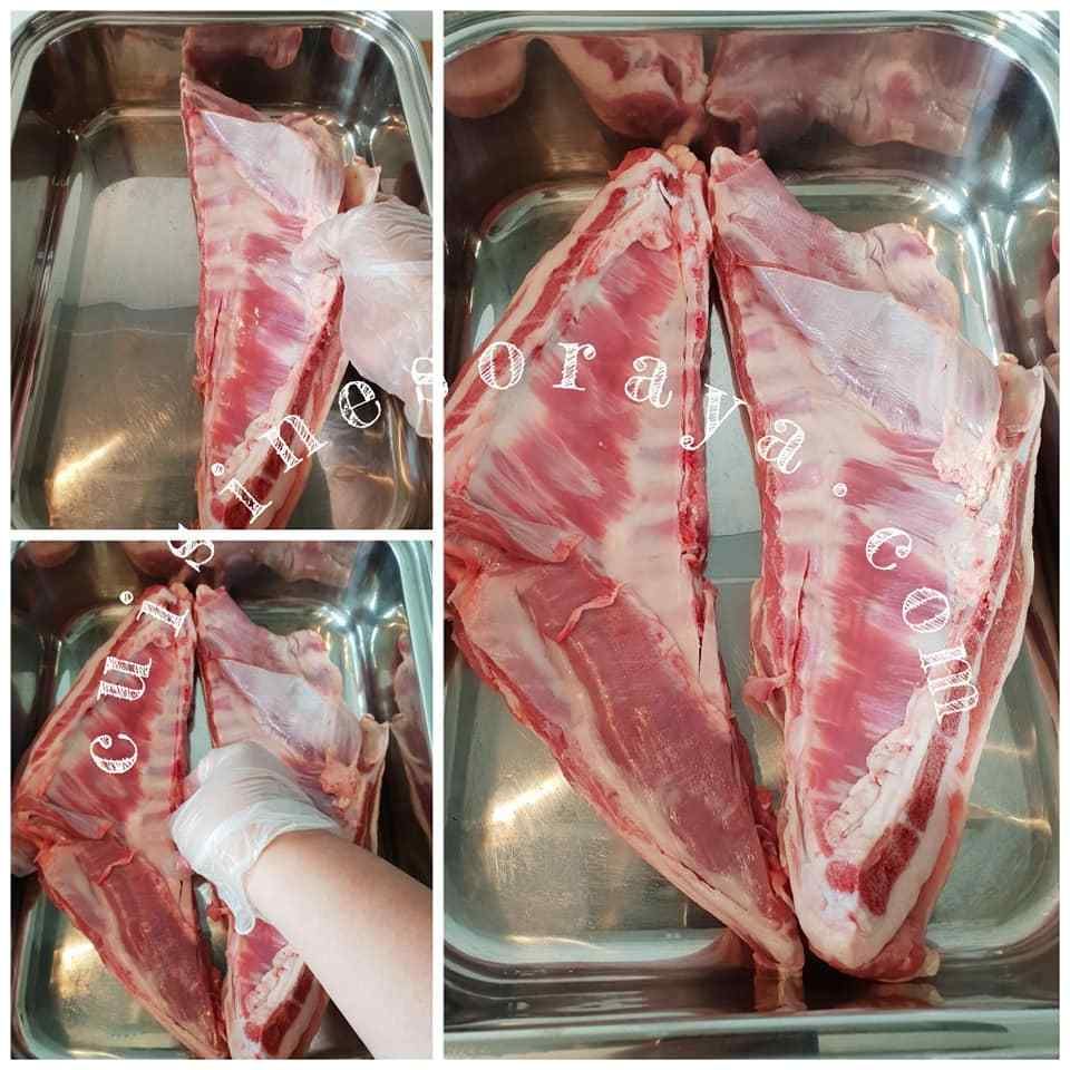 Poitrine d'agneau grillé fondante sauce aigre douce piquante