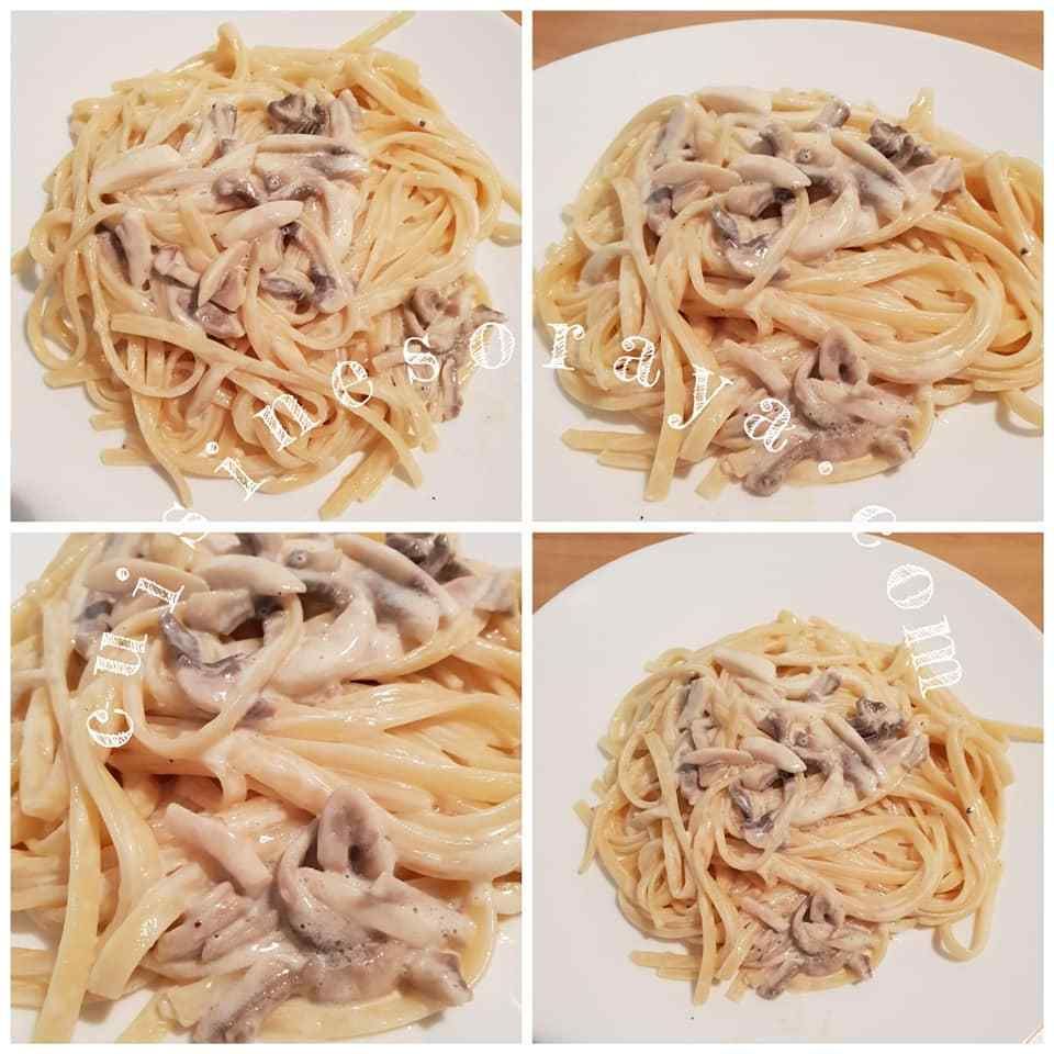 Linguini all'Alfredo aux champignons
