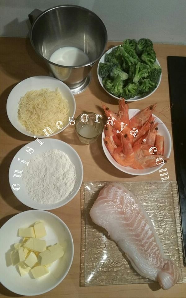 Lasagne au cabillaud, au brocoli et aux crevettes