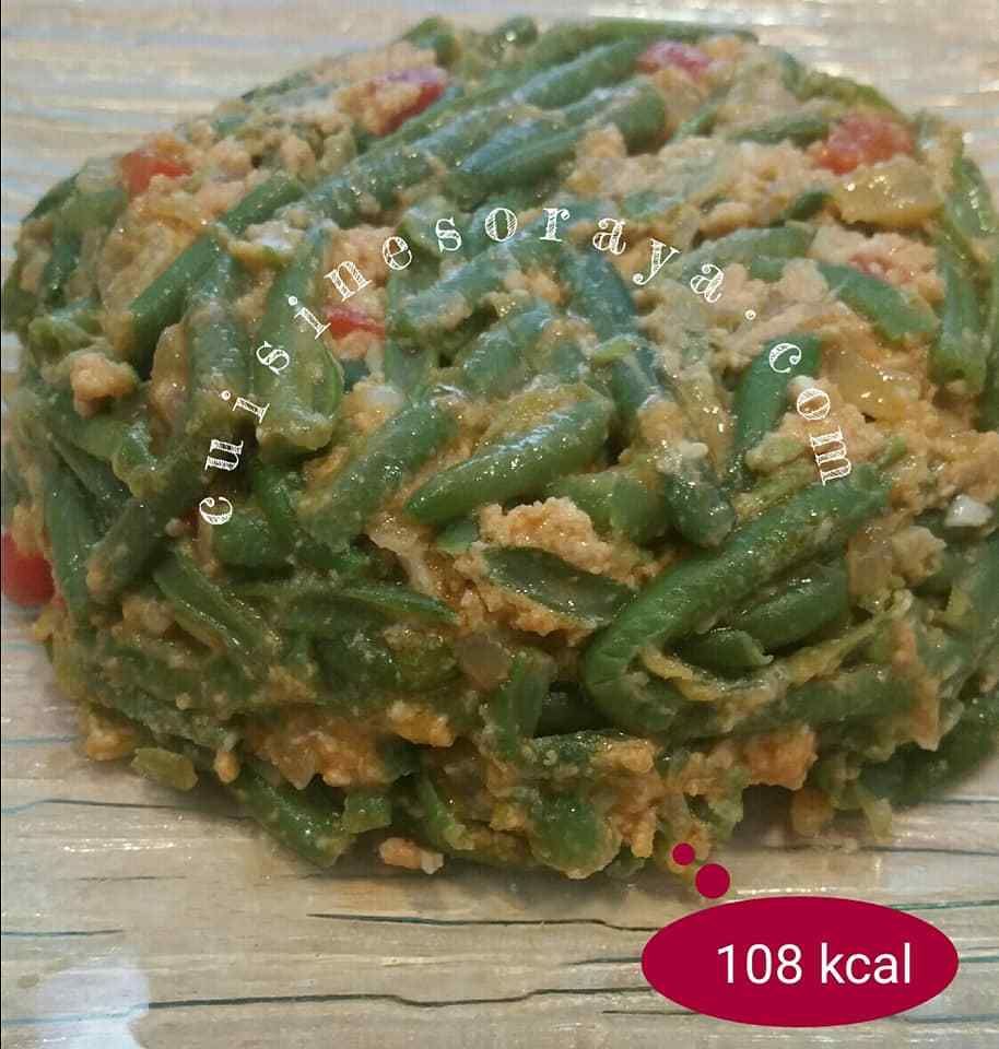 Haricots vert petits légumes aux oeufs