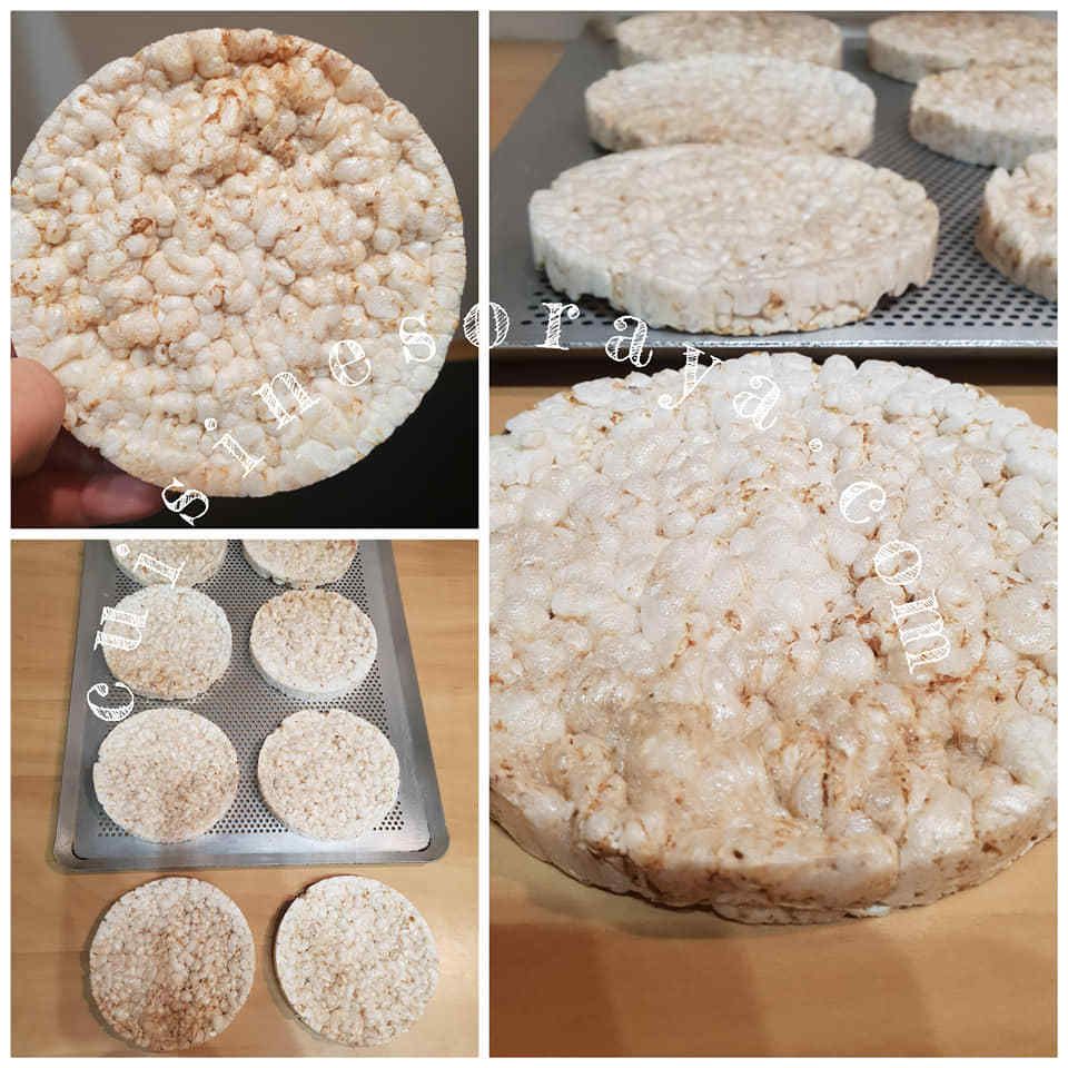 Burger en galette de riz de saumon ou de viande