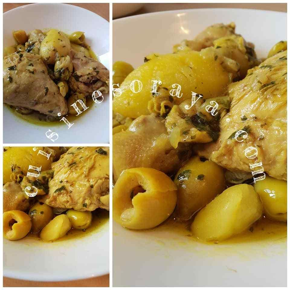 Tajine de poulet aux olives et pommes de terre
