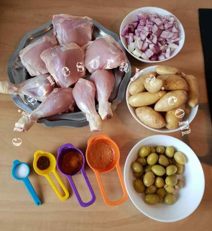 Tajine de poulet aux olives et pommes de terre