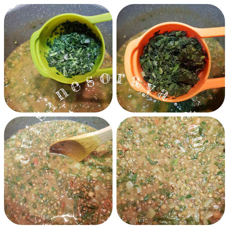Curry de lentilles vertes aux épinards