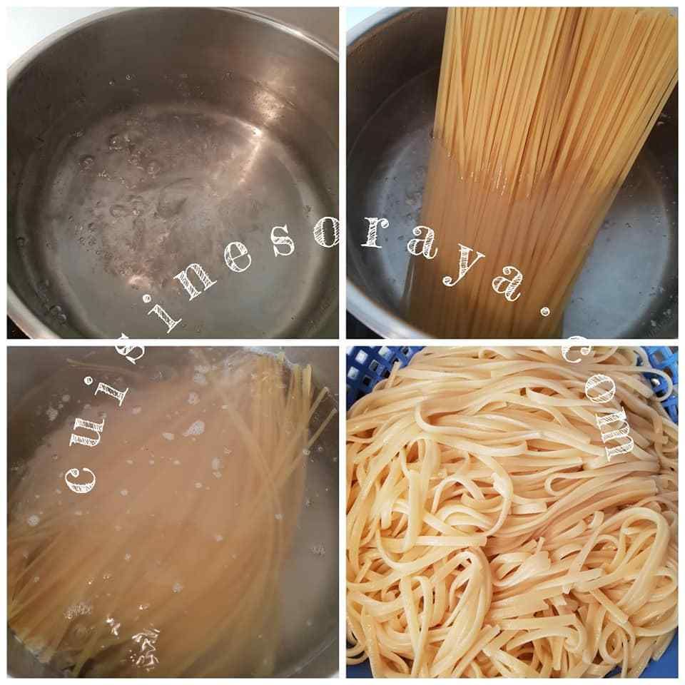 Linguini all'Alfredo aux champignons