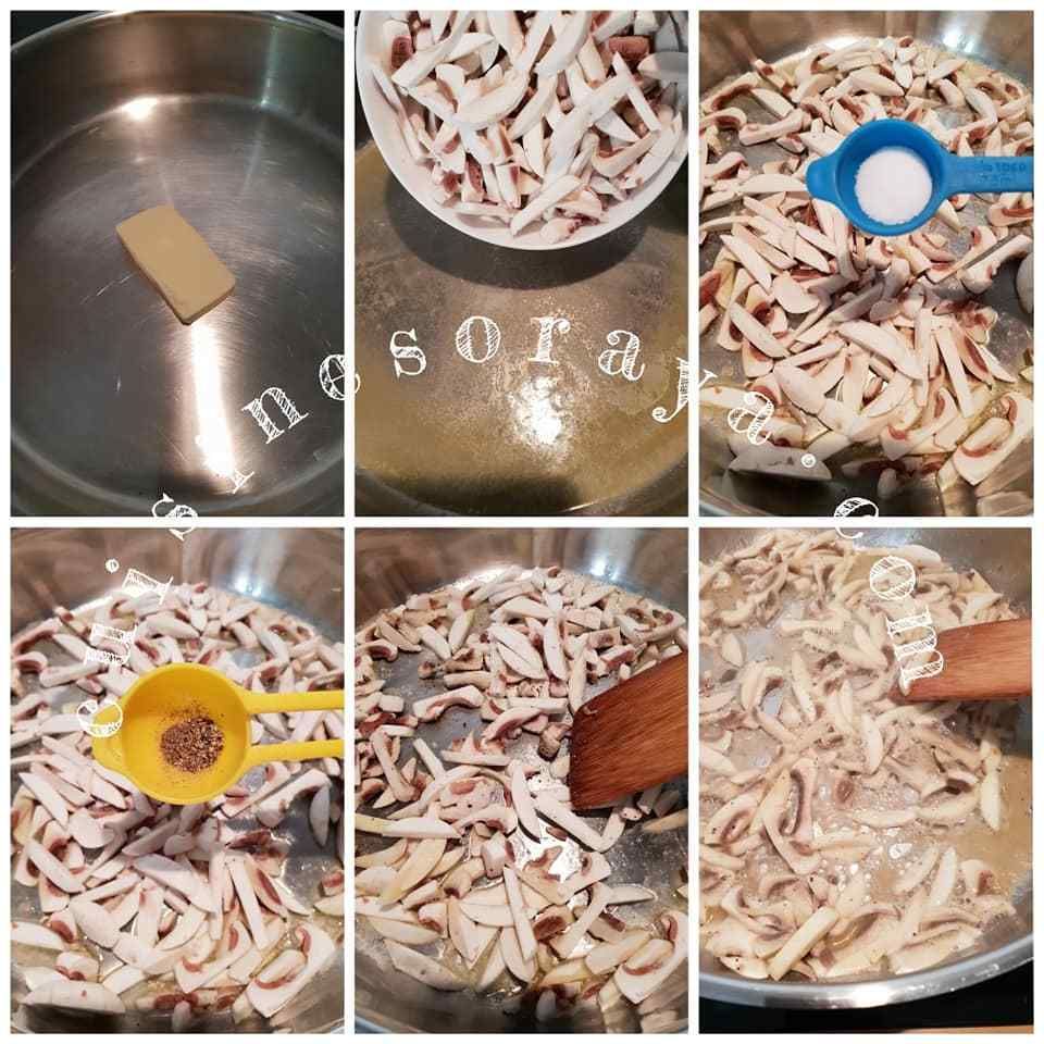 Linguini all'Alfredo aux champignons