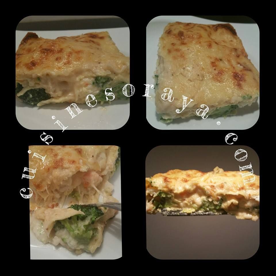 Lasagne au cabillaud, au brocoli et aux crevettes
