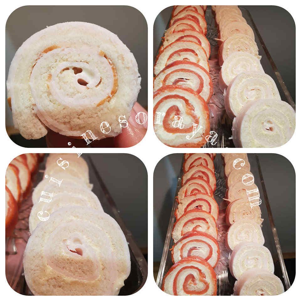Rouleaux de saumon ou au poulet.