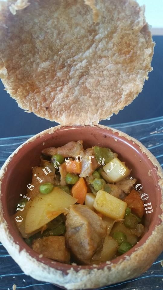 Etouffé de lègumes, viande et sa pâte feuilletée