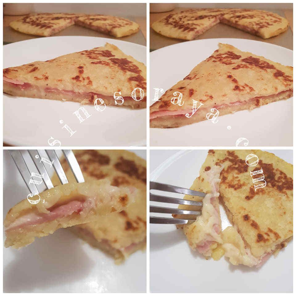 Galette de pomme de terre farcis au jambon de dinde-fromage