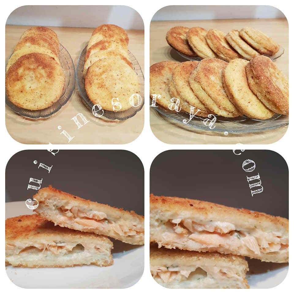 Croque panés au saumon fumé ou au poulet