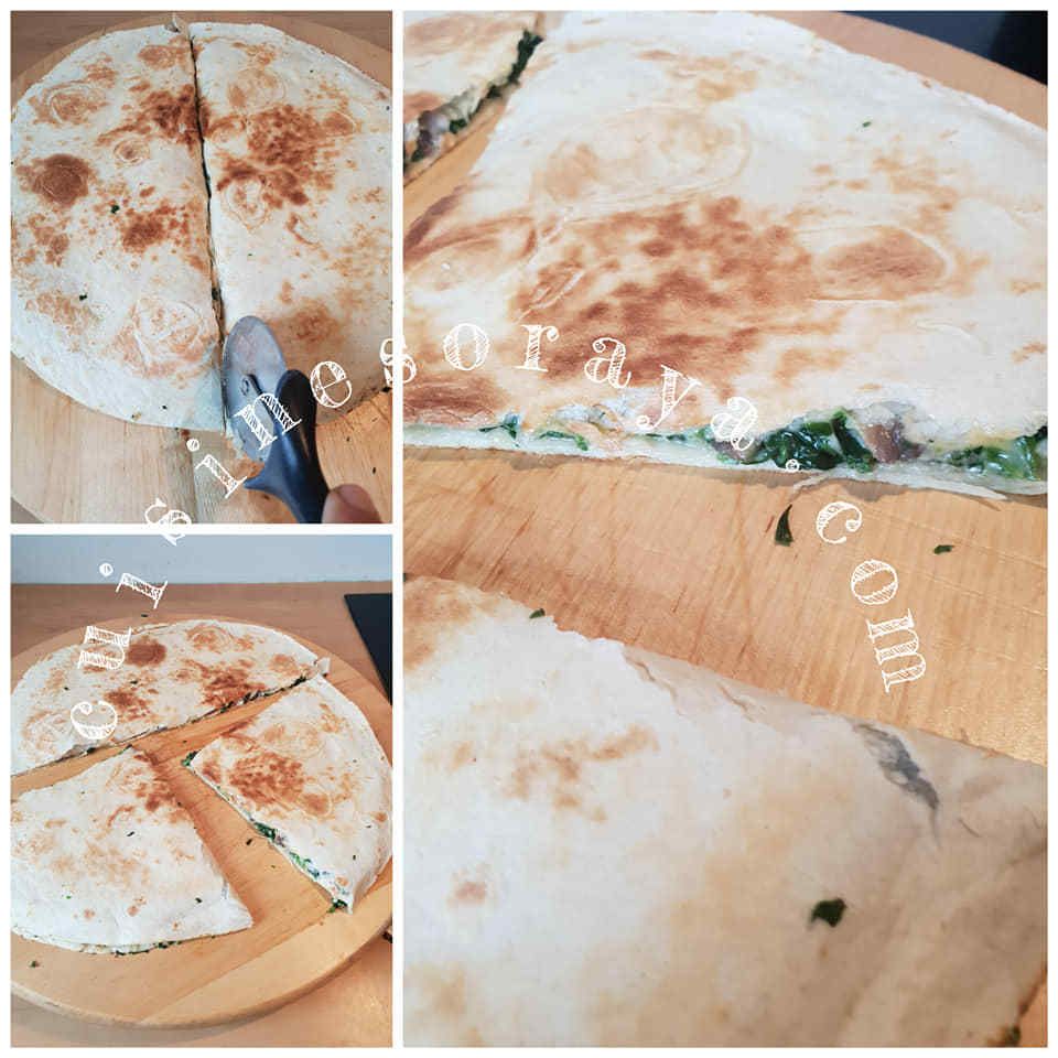 Galette aux épinards, champignons et fromage