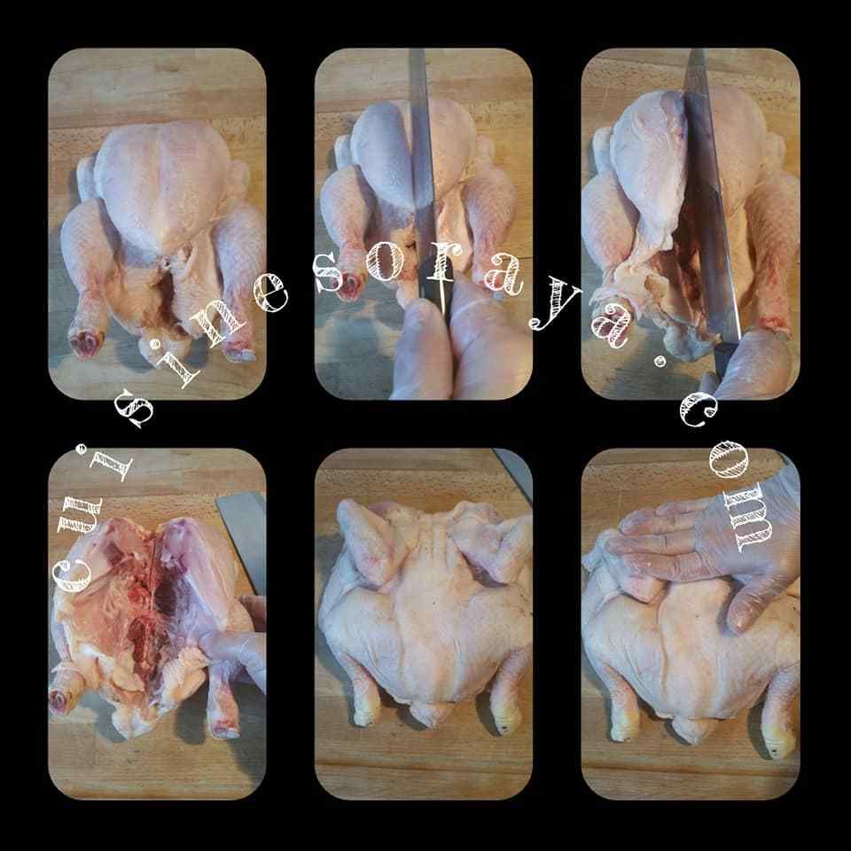 Poulet au four à la citronnelle en crapaudine