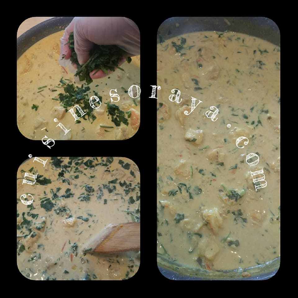 Poisson et crevette au lait de coco