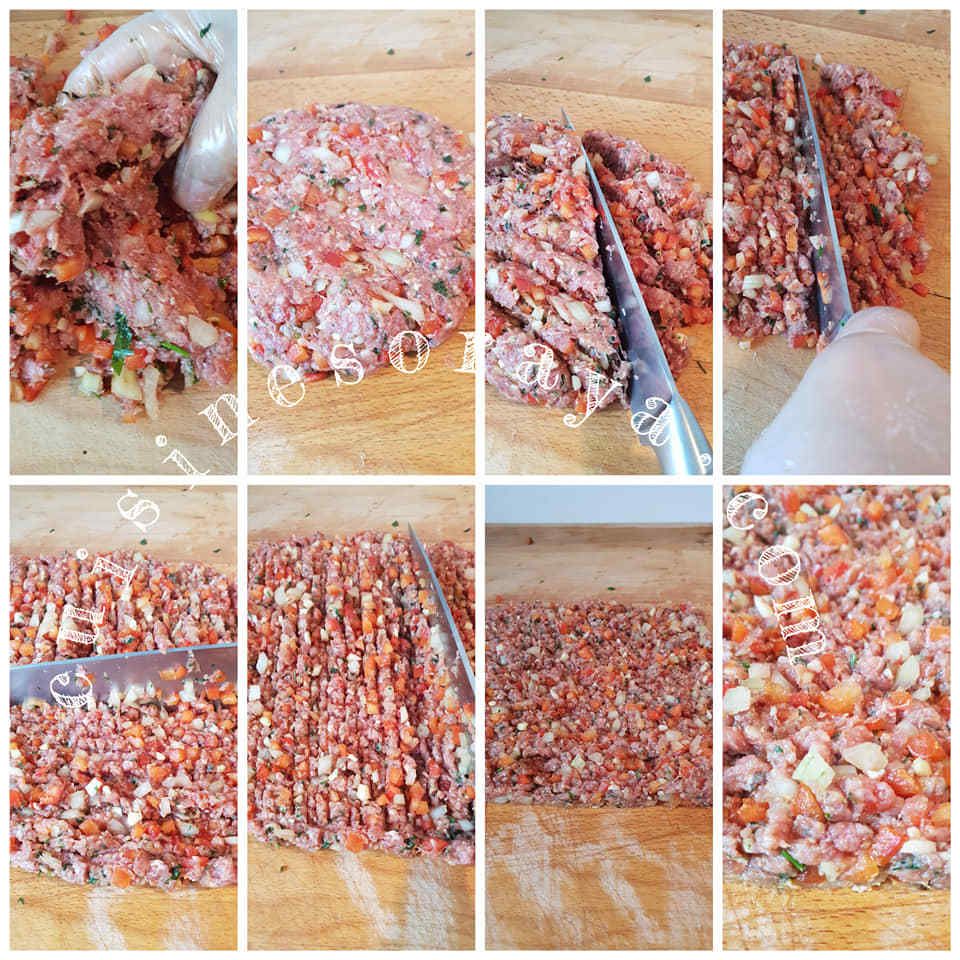 Brochettes de viande hachée aux légumes