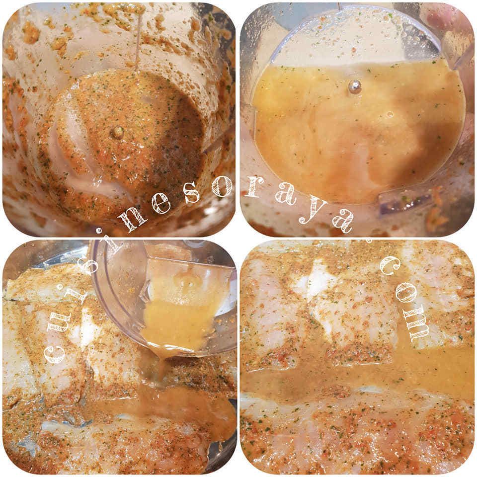 Bar au four à la sauce aux crevettes et au poivron grillé