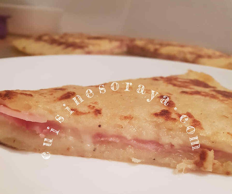 Galette de pomme de terre farcis au jambon de dinde-fromage