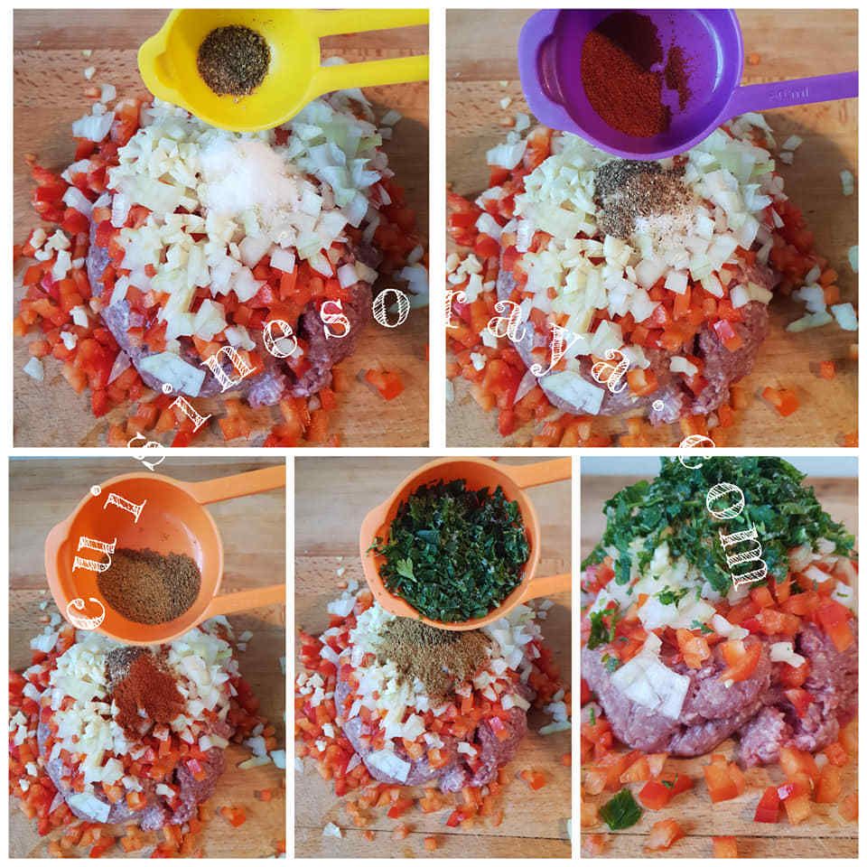 Brochettes de viande hachée aux légumes