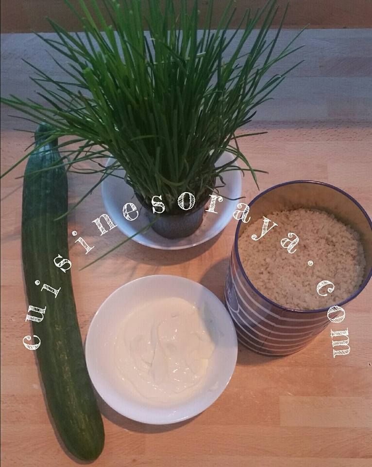 Concombre au fromage blanc et ciboulette