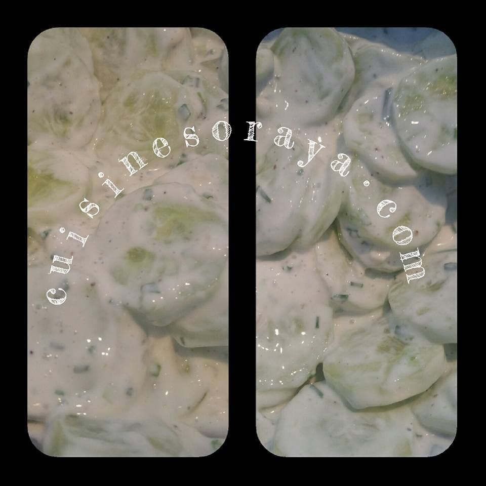 Concombre au fromage blanc et ciboulette