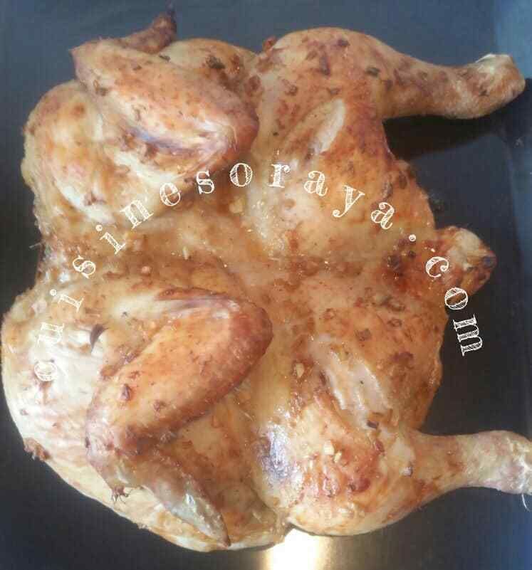 Poulet au four à la citronnelle en crapaudine